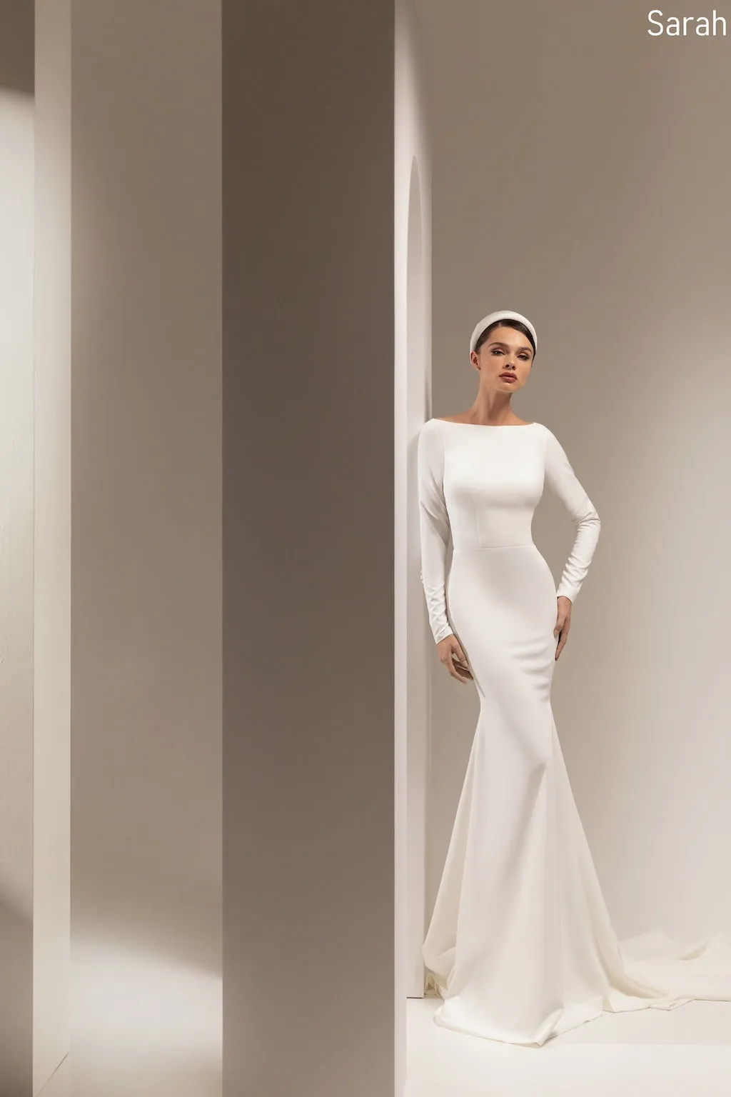 Vestido de novia Sarah, silueta sirena, en marfil