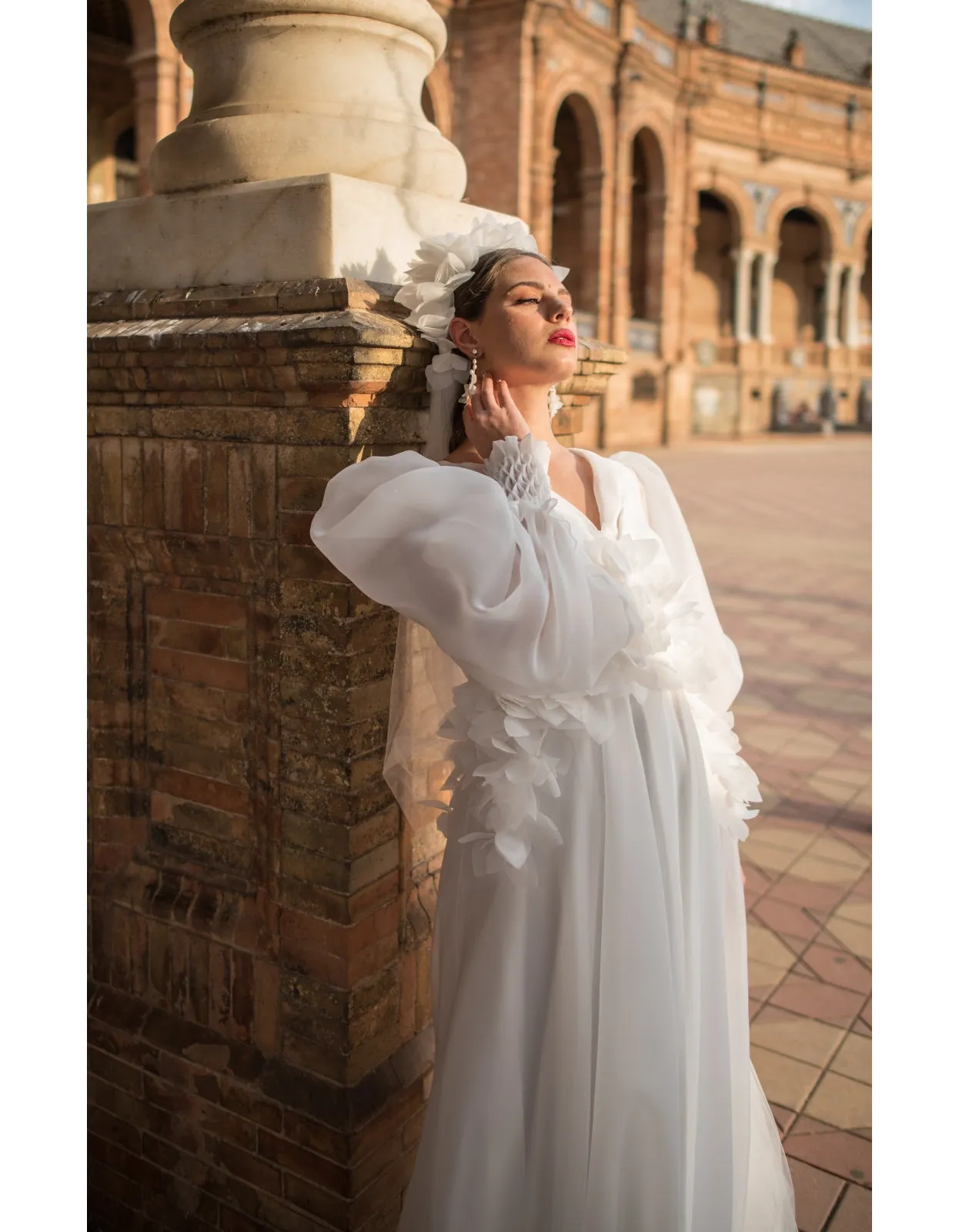 Vestido de novia Frida, silueta corte a, en blanco
